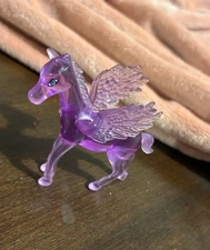 Jaru PEGASUS Mini Fairy Garden Translucent Purple Play Winged Horse Toy A21