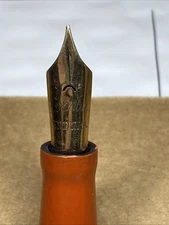 Conklin Endura Orange Fountain Pen Feed And Gold Nib Vintage
