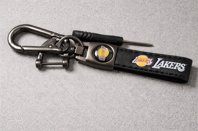 LA Lakers Keychain 6'' Carabiner Clip Strap Metal Heavy Duty Black