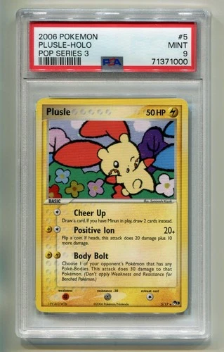 2006 POKEMON POP SERIES 3 PLUSLE #5/17 BLACK STAR PROMO HOLO FOIL PSA 9 A P1