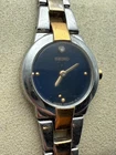 Seiko 1N00-0GM0 Two-Tone Quartz Women’s Watch 20mm New Battery Very Good Cond