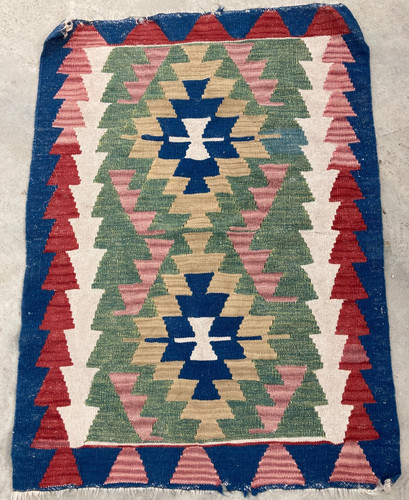 Vintage Traditional Handmade Beautiful Turkish Floor Rug Carpet 113x81 cm