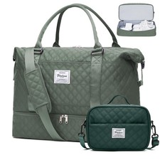 Weekender Bags for Women, Travel Duffel Bag with Shoes Compartment Large