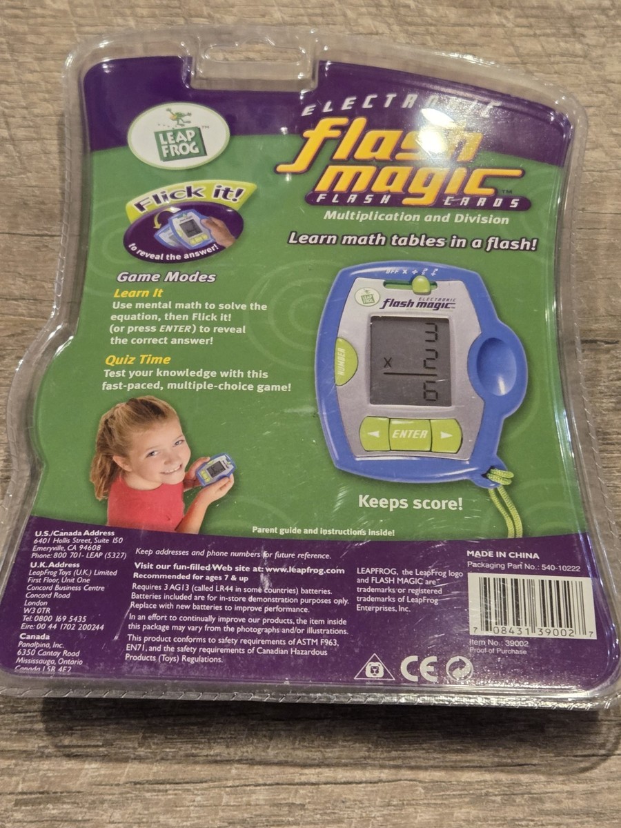 Leap Frog electronic flash magic Cards Multiplication and Division