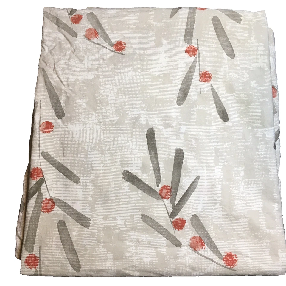 Crate & Barrel Osaka Duvet Cover Set Full Queen Size Cotton Floral Euro Shams - Image 3 of 4