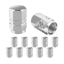 Car Tire Valve Stem Cap 12 Pcs Wheel Covers Leak-proof Air Silver Car Tire Valve Stem Cap 12 Pcs Wheel Covers Leak-proof Air Silver