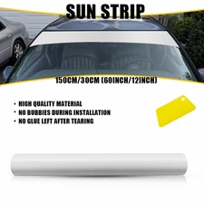 White Sun Visor Strip Windshield Banner Vinyl Long Lasting 60"x12" Blank Decal P