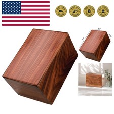 Wooden Cremation Urn for Adult Ashes 80 Cubic Inches  Medium Decorative Fune...