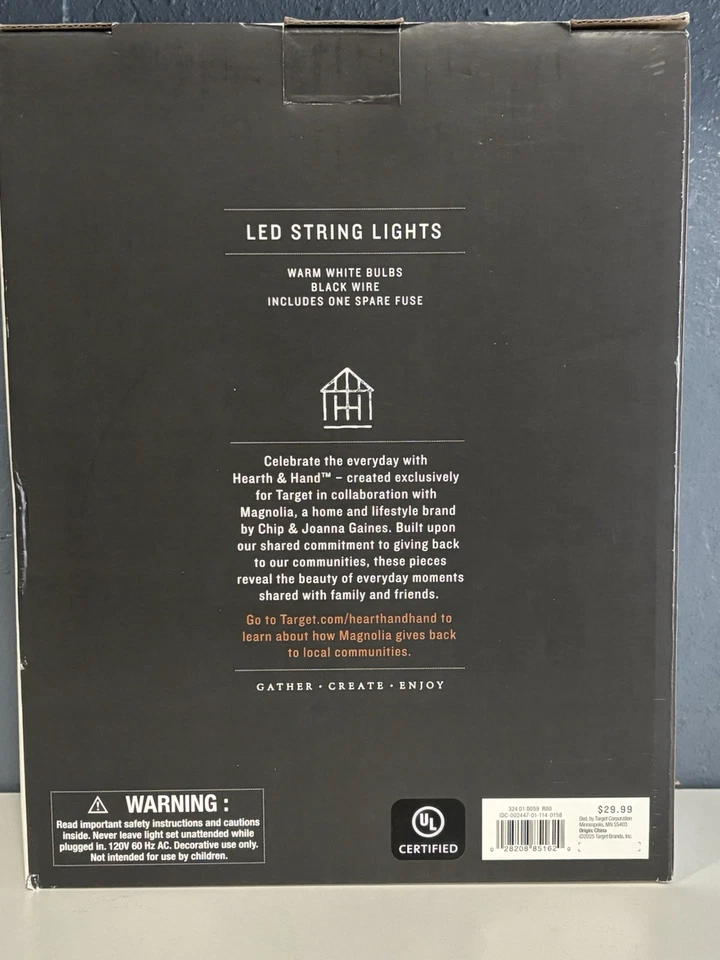 Hearth & Hand with Magnolia Led String Lights 12ft Indoor/Outdoor Use New - Image 2 of 2