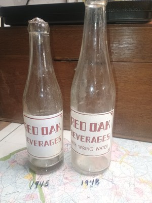 RED OAK BOTTLING CO RED OAK VA BOTTLES WHITE LABEL W/ RED LETTERS | eBay