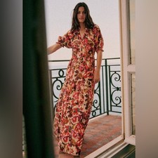 Sezane x Chufy Mara Multicolor Mayla Maxi Dress with Pockets Size 36