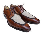 Mezlan Custom Brown Leather Tan Fabric Toe Oxford Apron Dress Shoe SZ 12M — photo 1