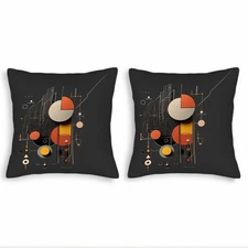 Set of 2 Modern Abstract Throw Pillow Covers 18x18in - for Couch Bed Car 