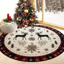 JIT850gm velvet elk snowflake pattern floor mat, thickened and wear-resistant, s