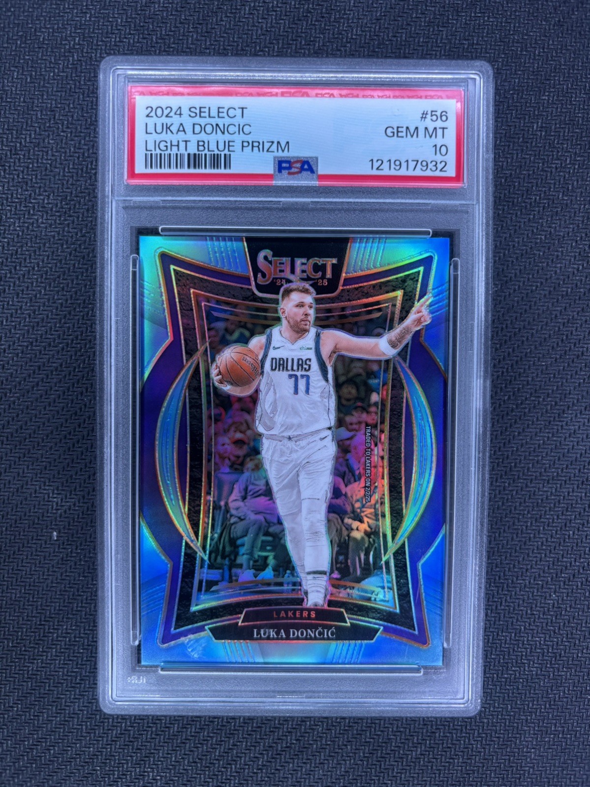 2024-25 Select Luka Doncic Concourse Light Blue Prizm /299 Lakers PSA 10