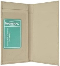 Hand Crafted Genuine Soft Leather Checkbook Cover simple Premium Beige 