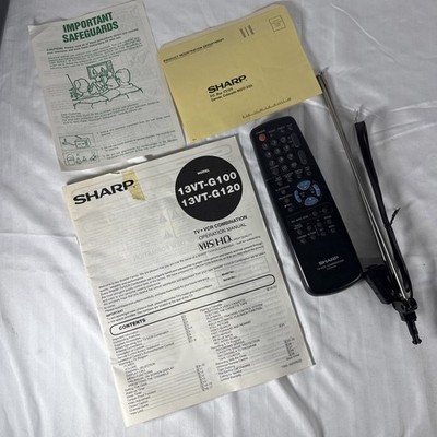 Sharp Remote Control Antena Manuals for 13VT-G100 & 200 OEM G1113PESA TV/VCR OO