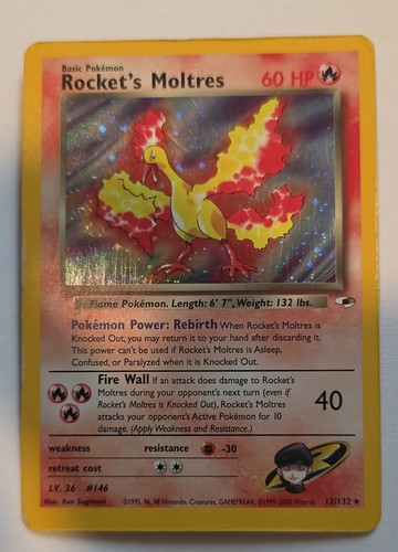 Rocket's Moltres 012/132 Gym Heroes Holo