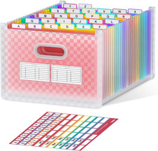 26 Pockets Expanding File Folder, Upright  Open Top  A-Z Colorful