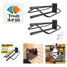 2 Pack Saddle Rack with Pad Bar,Heavy Duty Wall Mounted Saddle Stand Saddle P...