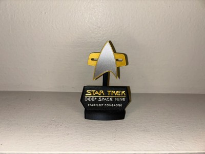 Star Trek: Voyager Combadge 3D Print with Magnetic Shirt Clip and Display Stand