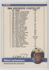 1984 Fleer Checklist Rene Lachemann #655 5sb