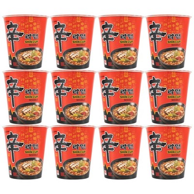 12x68g Nong Shim Instant Cup Nudeln Shin Ramyun scharf Instantnudeln