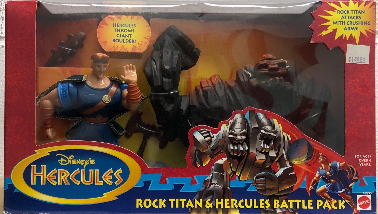 Disney’s Hercules & Rock Titan Battle Pack Figures Mattel Animated Movie Sealed