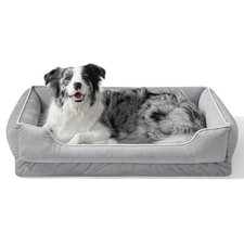 FAIRYPET Orthopedic Dog Bed for Medium to Large Dogs  Cats, Memory Foam grey