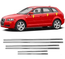Für AUDI A3 8P 2003 bis 2012 Chrom Fensterleisten Zierleisten 6tlg Edelstahl