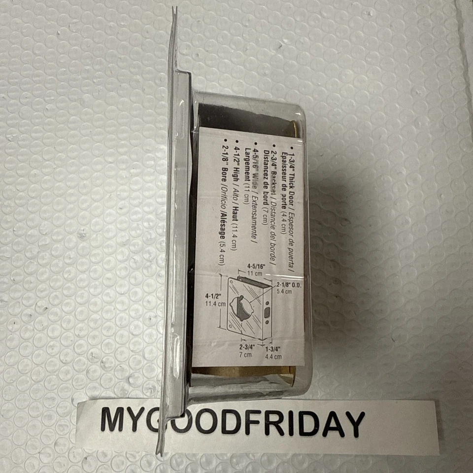 Defender Security 1-3/4 pulgadas x 2-3/4 pulgadas Refuerzo de puerta de latón U 9558 PRIME-LINE Foto 4 de 4