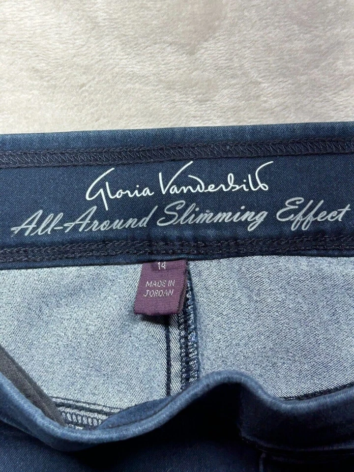 Gloria Vanderbilt Jegging Women's Size 14 Blue Waistband Mid Rise Skinny Leg - Image 3 of 4