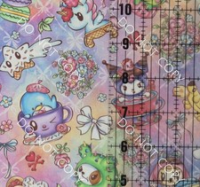 Custom 100 Cotton Woven Fabric Hello Kitty Sanrio Treats By The 1/4 Yard 9x56