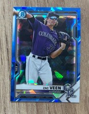 2021 Bowman Chrome Sapphire #BDC-150 Zac Veen Colorado Rockies