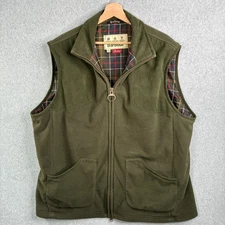 Barbour Vest Mens XXL Green Dunmoor Gilet Fleece Sporting Shooting Plaid Lined
