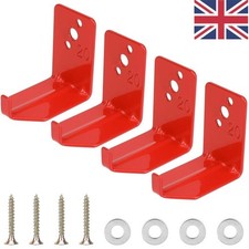 Wall Mount Fire Extinguisher Holder Hook 4pcs Universal Bracket Red Heavy Hanger