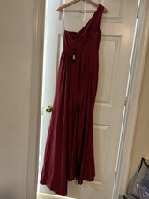 Red One-Shoulder Bodycon Long Dress Size Small