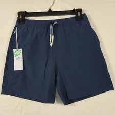 Southern Tide Solid Swim Trunk Boys M 8-10 Navy Blue Mid Rise Drawstring Beach