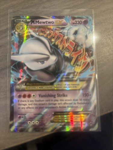 M Mewtwo EX 63/162 Mega Ultra Rare XY BreakThrough Pokemon TCG Card  LP 