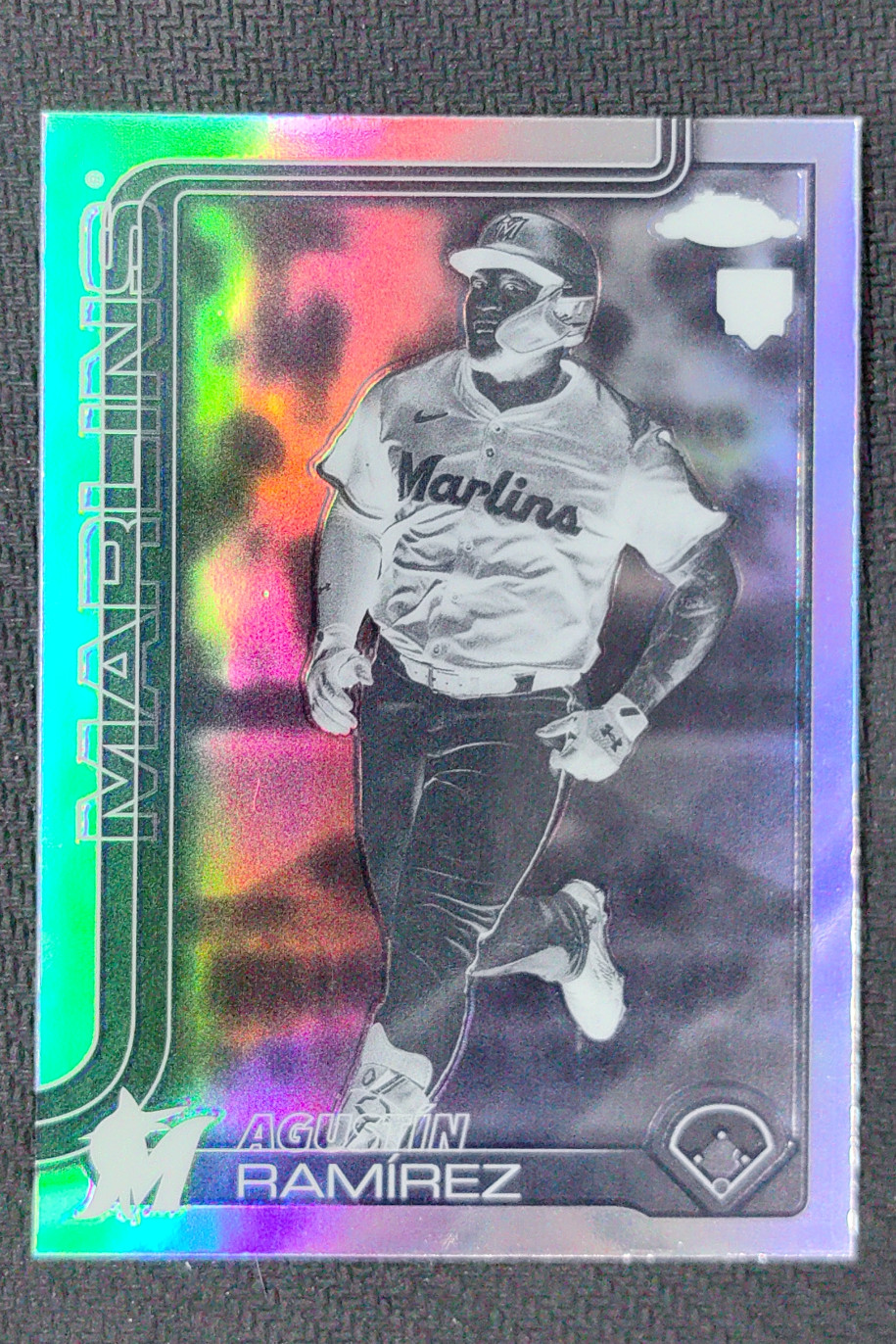 2025 Topps Chrome Update Agustin Ramirez Negative Refractor RC #USC200 Marlins