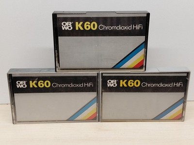 3x ORWO CHROMDIOXID HIFI *UNBESCHRIFTET* DDR RAR Kassette Cassette TYPE 2 IEC II