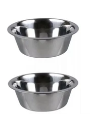 2-PACK Large Dog Bowls NON-SKID Stainless Steel 8in 52oz Food Water Pet Dish