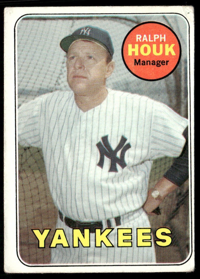 Ralph Houk 1969 Topps #447a last name in yellow New York Yankees VG