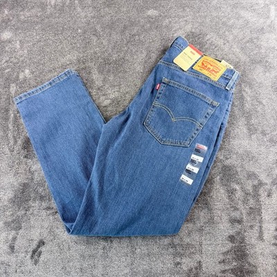 Levis 502 Taper Mens Blue Stretch Denim Jeans 36x32 Medium Wash NWT