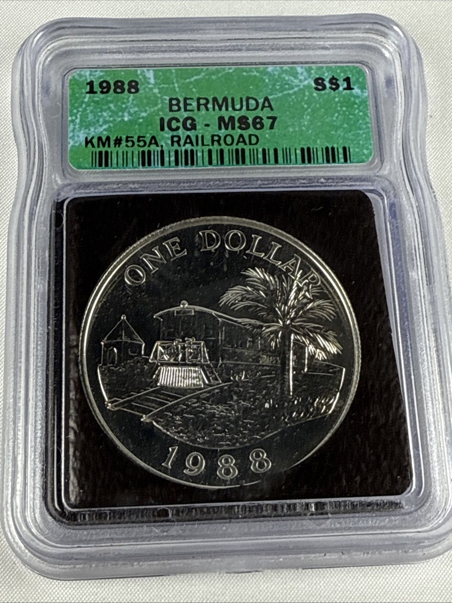 BERMUDA 1 Dollar 1988 - Copper/Nickel - Elizabeth II - Railroad
