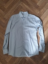 Mens Eton Light Blue Long Sleeve Shirt Size 16 Large Formal Casual