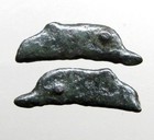 ONE ANCIENT DOLPHIN MONEY____CAST BRONZE____Olbia Thrace____Bottle-Nose Dolphin — photo 1