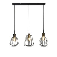 HäNgelampe Pendelleuchte Metall B: 85 Cm In Schwarz Messing Antik 3-Flammig E27