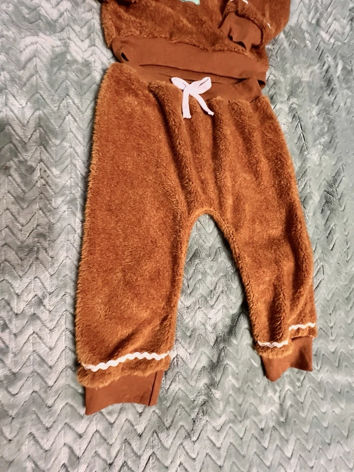 Velour Niños Pan de Jengibre 2 Piezas Disfraz Halloween Navidad 3t/4t Niño Pequeño Nuevo Foto 2 de 2