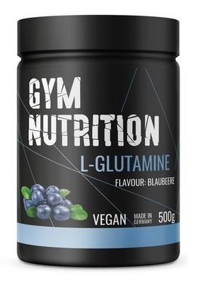 L-Glutamin Pulver 500g - Hochdosiert - Vegan - Blaubeer Geschmack